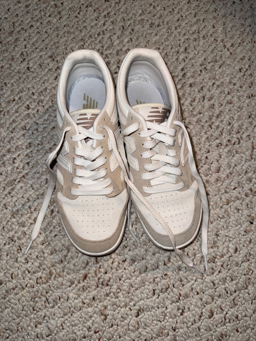 New Balance Women's Cream and Beige Low-Top Sneakers